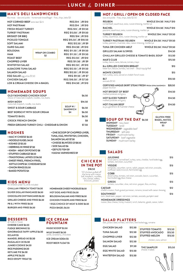 Lunch & Dinner - Maxs-Deli